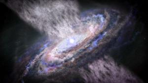 Artist's illustration of a quasar