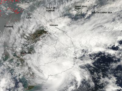 Fires in Laos, Tropical Storm Pakhar in Vietnam and Cambodia