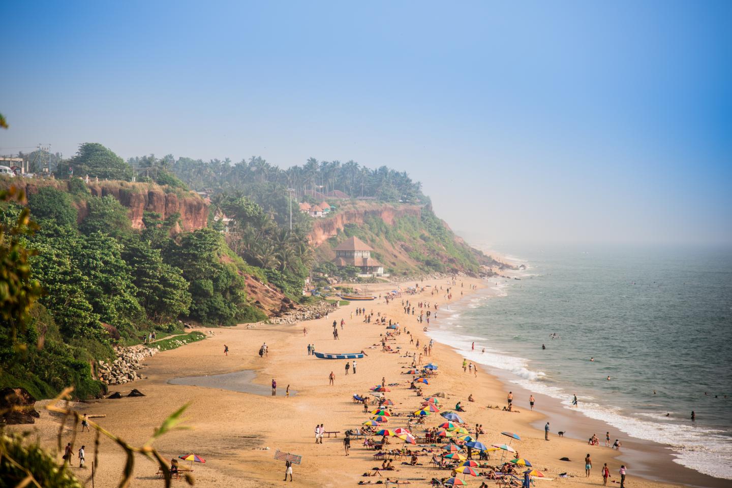 Kerala beaches and steep cliffs
