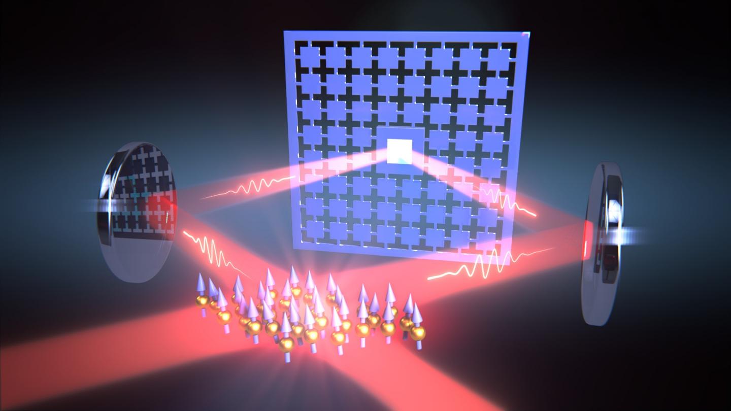 Laser Light Couples Quantum Systems Over a Distance