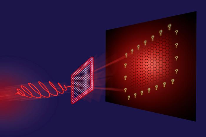 An intense laser illuminates a topological material