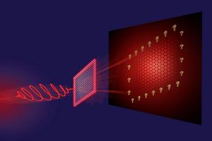 An intense laser illuminates a topological material