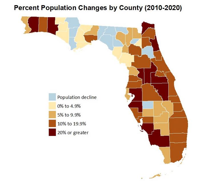 Florida Population Change [IMAGE] | EurekAlert! Science News Releases