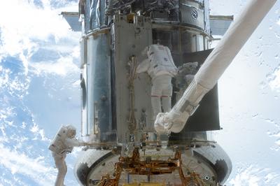 Astronauts Perform Upgrades on Hubble
