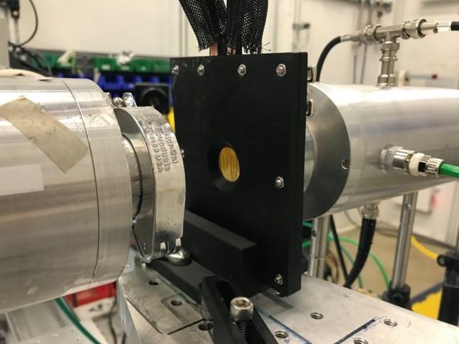 Photo of the operando x-ray studies being performed at a Synchrotron facility