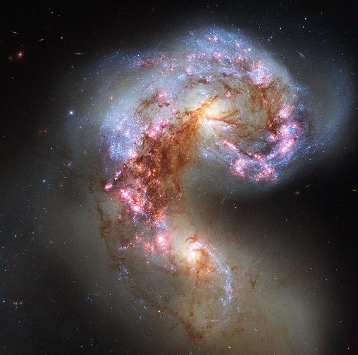 Two antennae galaxies colliding