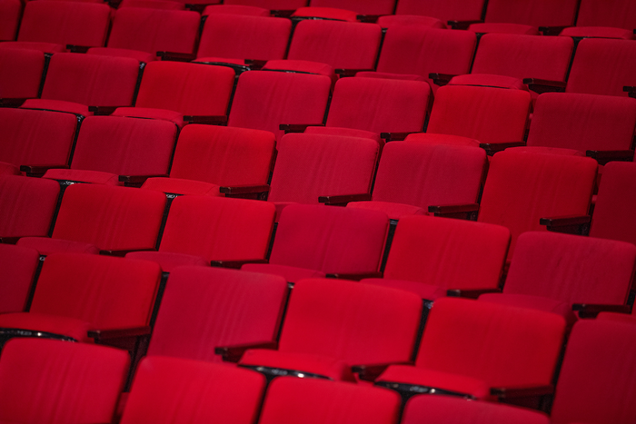Empty seats before a performance at C.Y. Stephens Auditorium, Ames, IA, 2022.