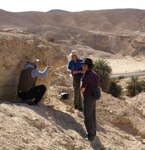 Scientists in the field in Jordan Rift Valley