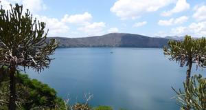 Drilling rig in Lake Chala.