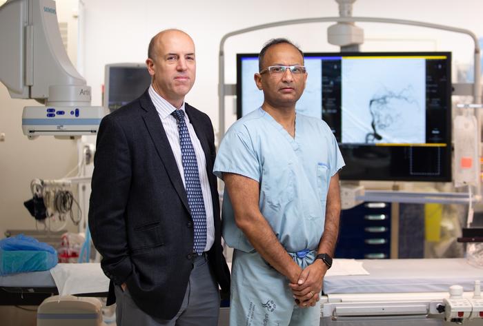 Dr. Michael Hill, MD, Dr. Mayank Goyal, MD, PhD (right)