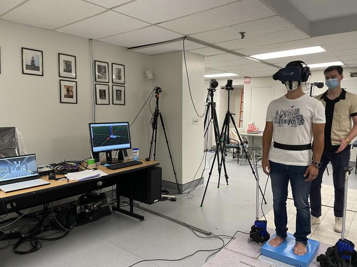 Study participant using VR headset