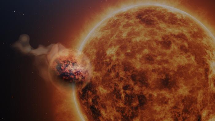 Artist impression of WASP-107b and its parent star