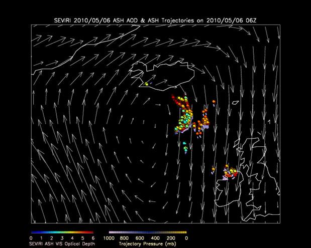 Ash Trajectories over Iceland