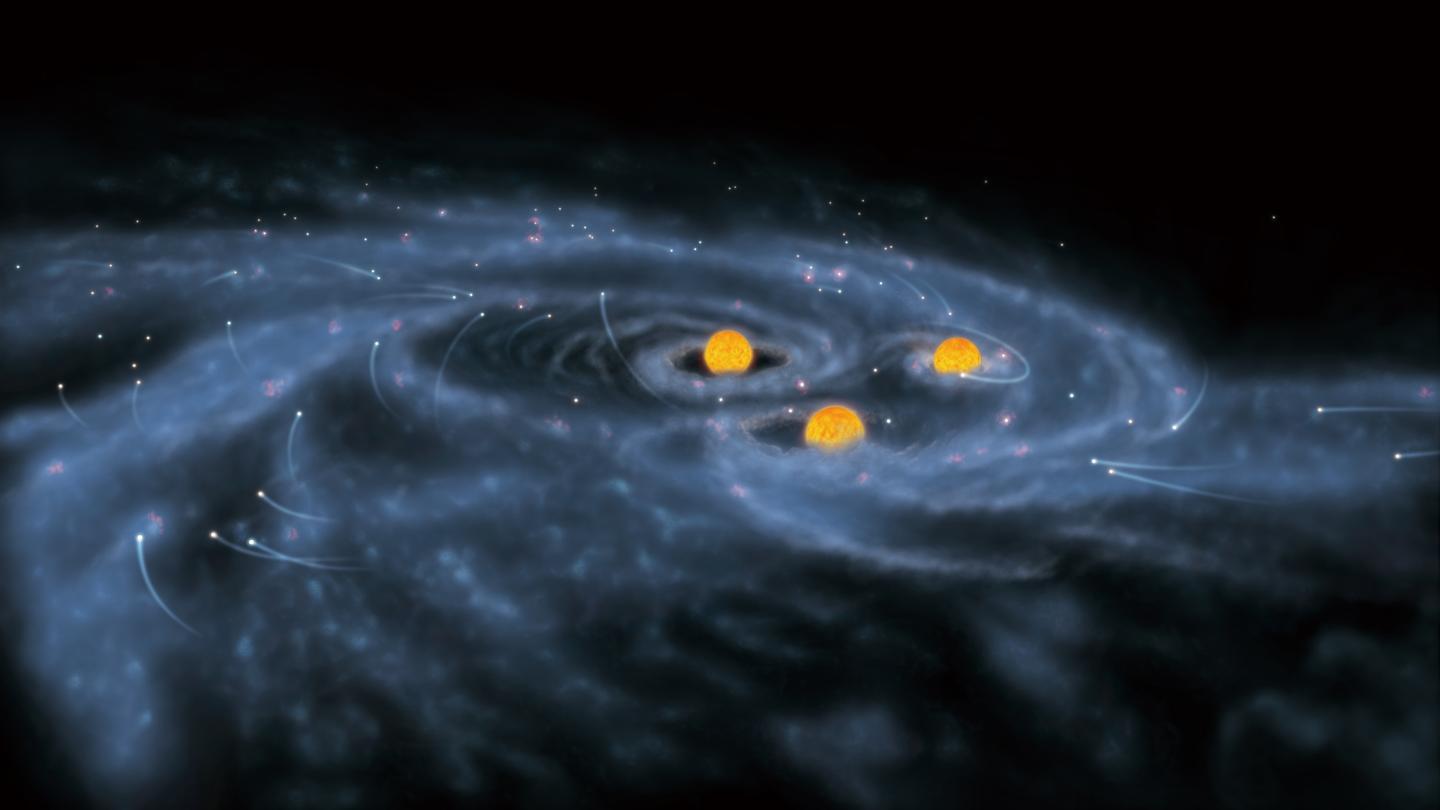 Artist's Impression of the Formation of Supermassive Stars