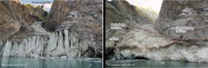 Before and after the landslide: annotated image