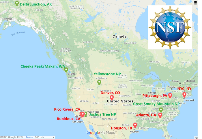 Map of ASCENT monitoring sites