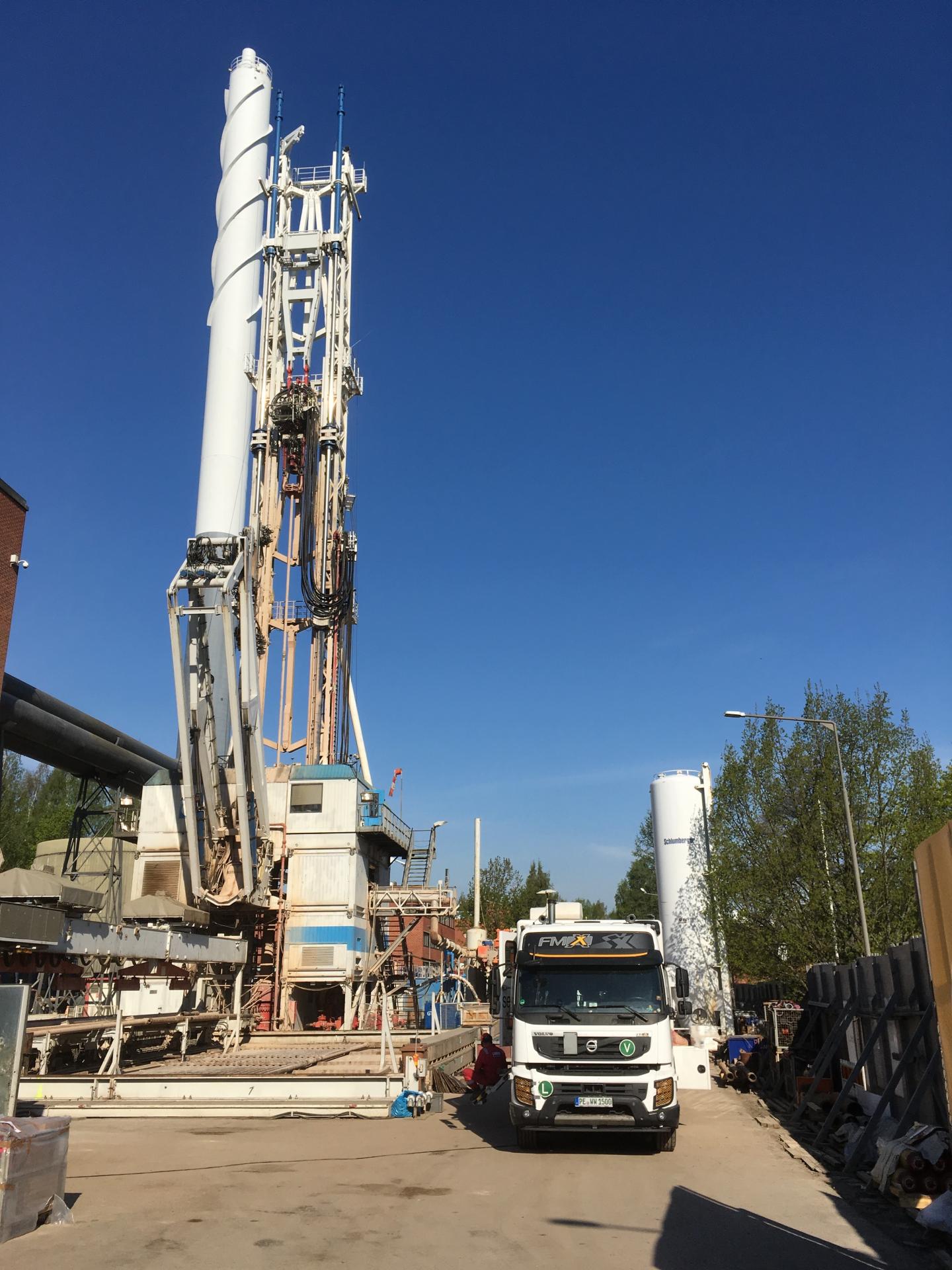 Drilling Rig of the Geothermal Project in Helsinki, Finland