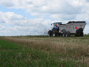 manure spreading in field