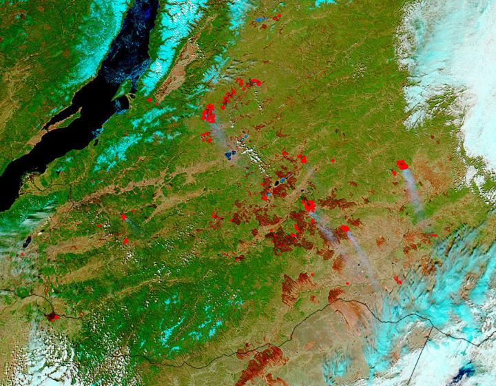 False-Color Image of Siberian Fires