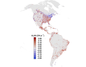 Artificial Light at Night Trend Map