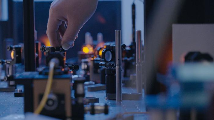 Research setup for the generation of photon pairs at the Max Planck Institute for the Science of Light.