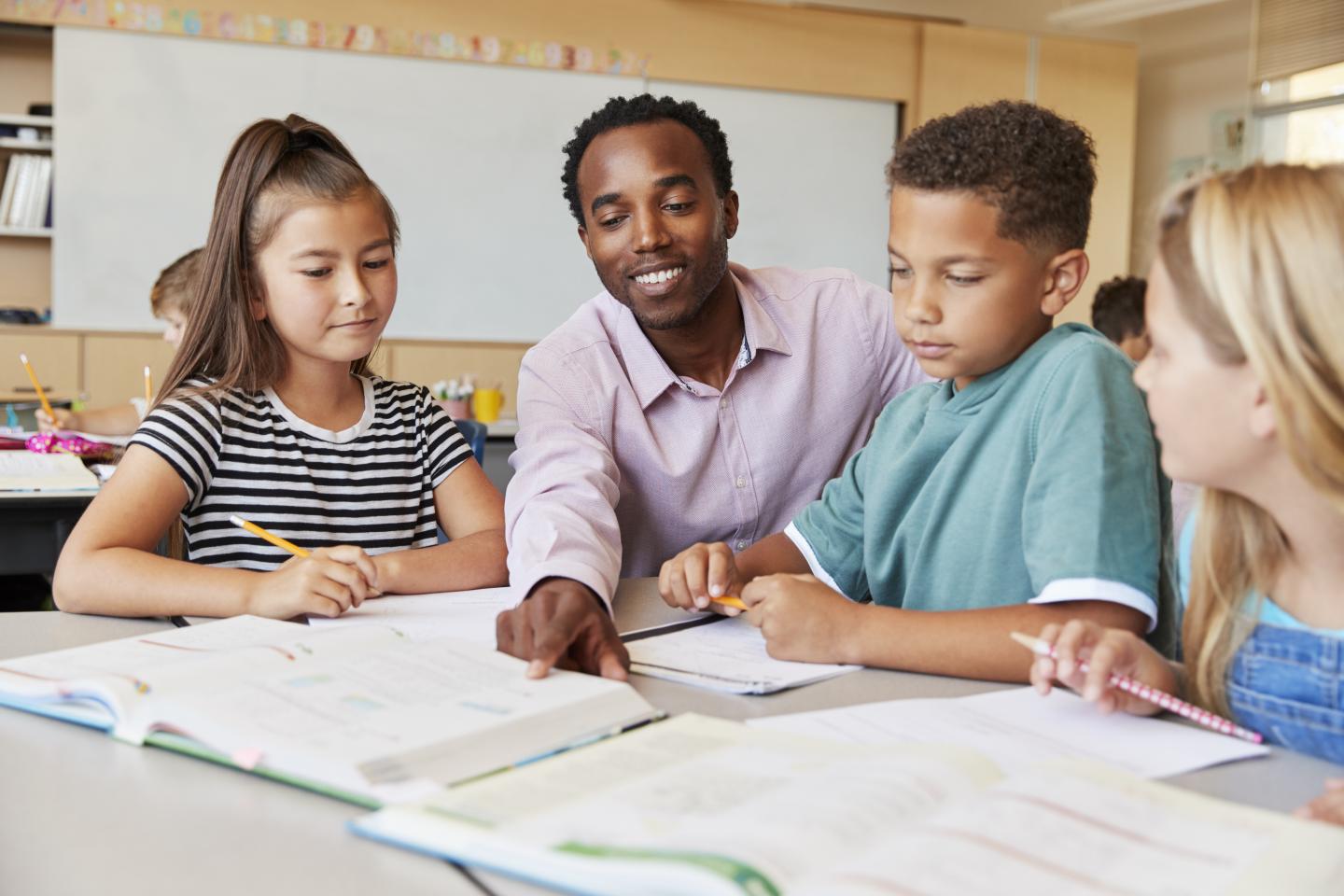 Black Male Teacher in the Classroom