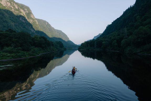 Canoeing on the Jacques Cartier river in Quebec