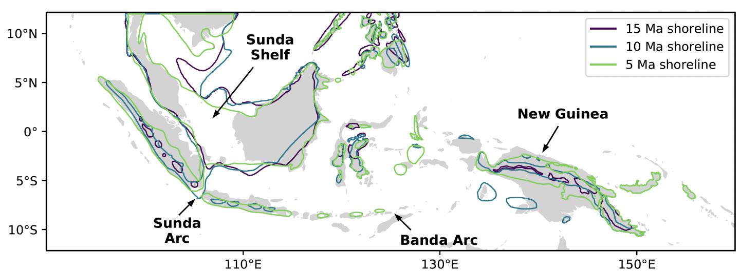 The rise mountains along the Southeast Asian island arc
