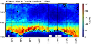 High droplet-number cloud distribution