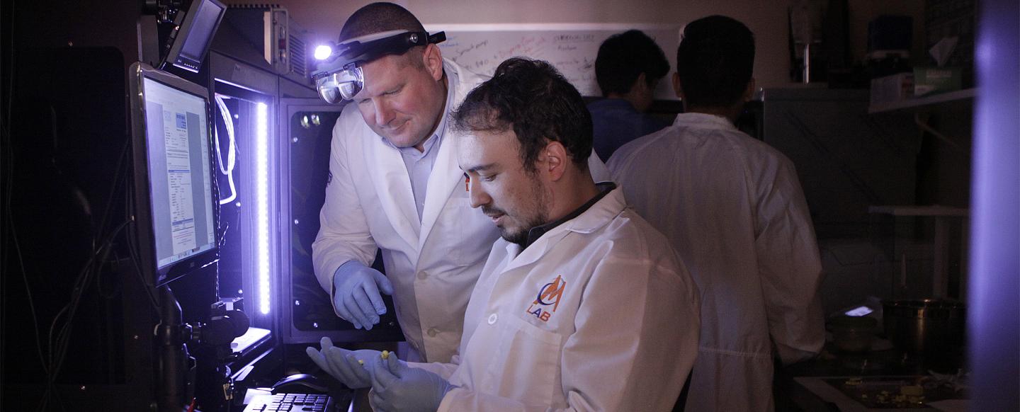 Dr. Rumpf and Student in the EM Lab