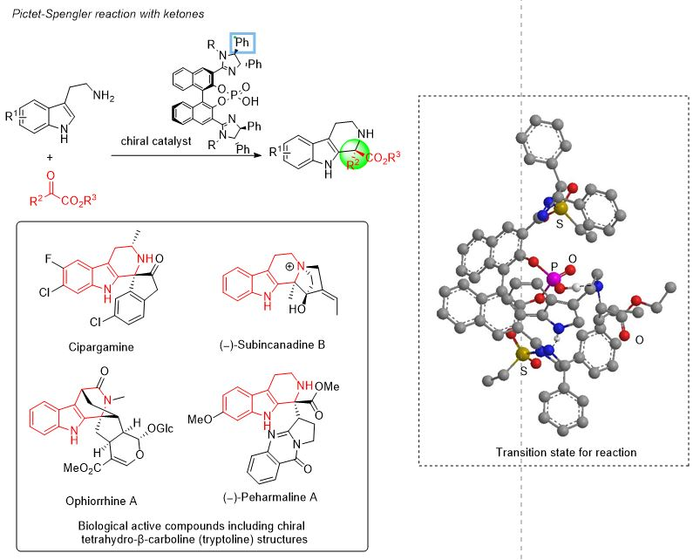 Japanese Scientists report the first enantioselective Pictet–Spengler reaction of acyclic α-ketoesters with tryptamines Clockwise from bottom left