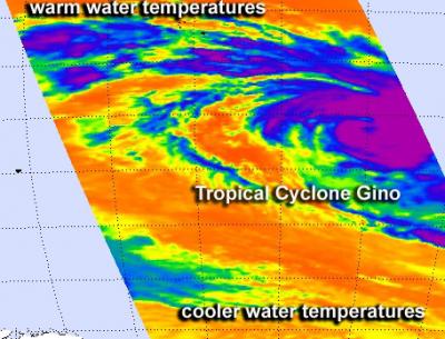 NASA AIRS Instrument Infrared Image of Cyclone Gino