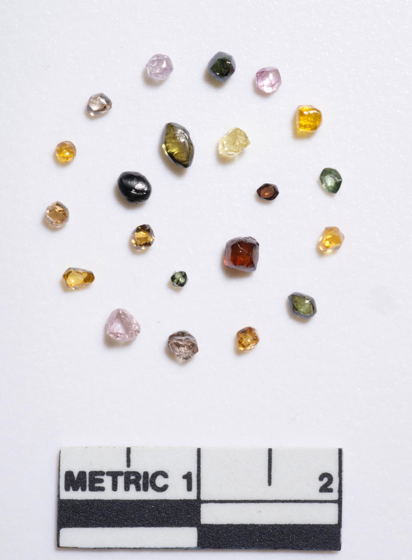 Denver Museum of Nature & Science diamonds with scale