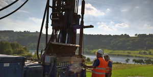 Drilling rig in operation