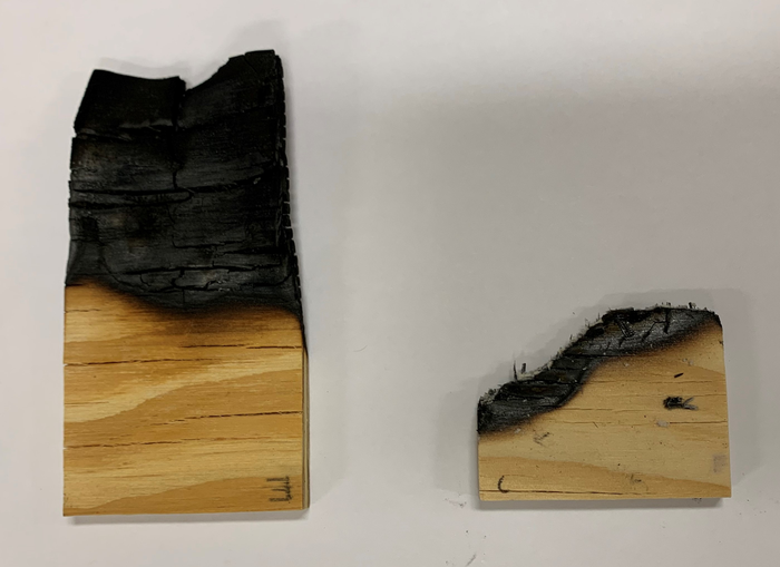 Making wooden construction materials fire-resistant with an eco-friendly