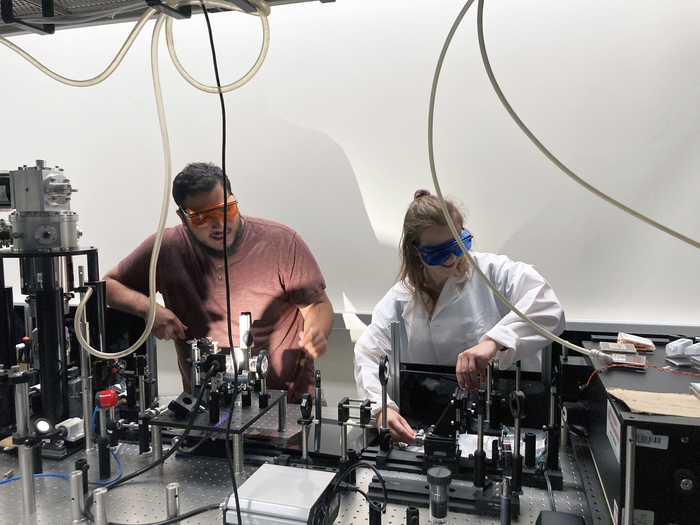 OU students measuring perovskite solar cells