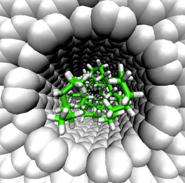 Simulation on the Effect of Confinement on Dipolar Relaxation