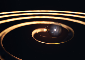 Illustration of the WR140 binary star system
