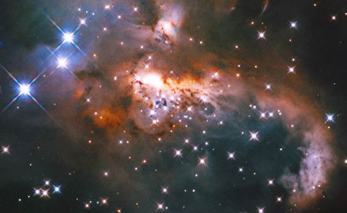 Hubble Surveys A Snowman Sculpted from Gas and Dust