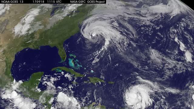 Satellite Animation Shows Hurricane Maria and Tropical Storm Jose