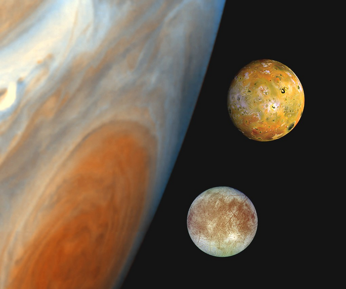 Jupiter Europa and Io