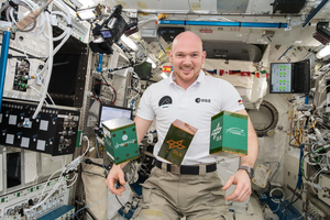 ESA astronaut Alexander Gerst with Nanoracks modules