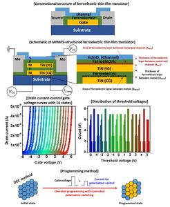 Schematic of the ferroelectric memory device, showing QLC behavior and the operation method.