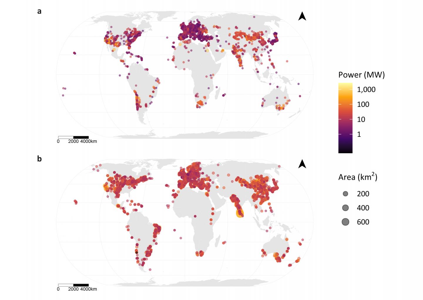 Global Distribution of Solar and Wind Farms