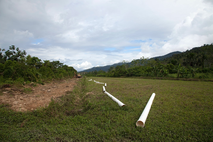 Deforestation in Ecuador near the border with Peru