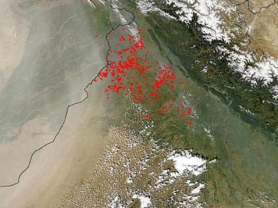 Satellite Look at Dust and Smoke