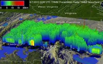 TRMM 3-D Satellite image of Tropical Storm Andrea