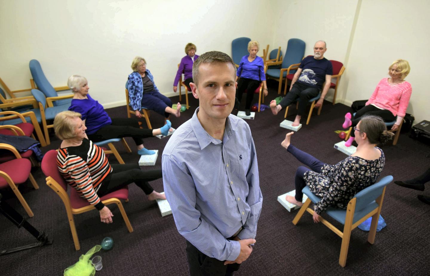 Dr. Garry Tew with Yoga Participants
