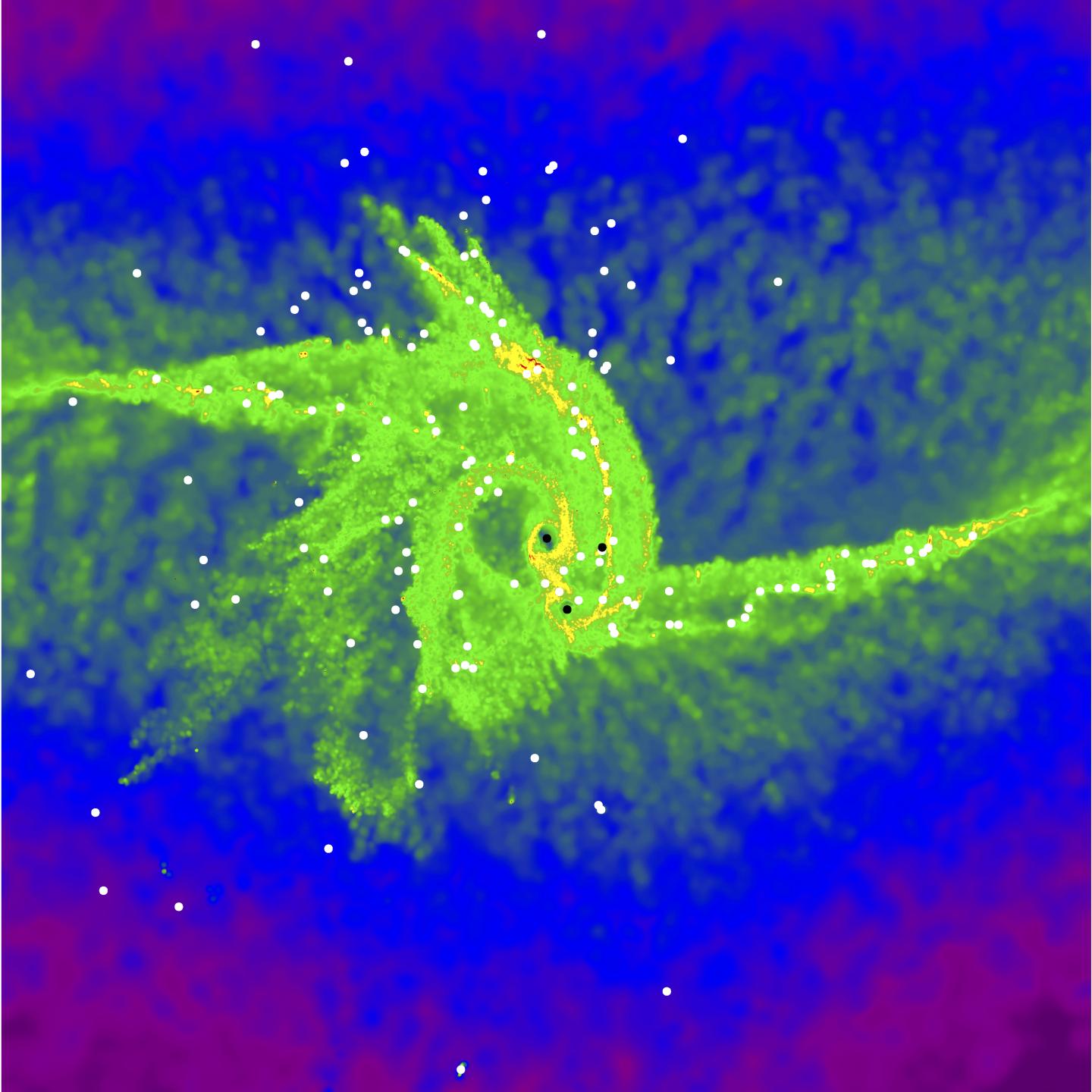 巨大ブラックホールの種を生み出すガス雲のシミュ&#12524