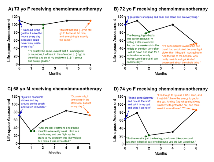 Changes in older adults’ life space during lung cancer treatment